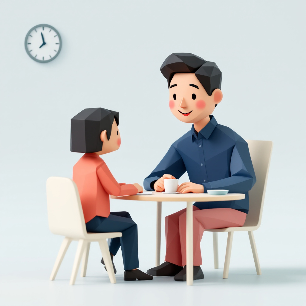 時短管理職のキャラクターイラスト