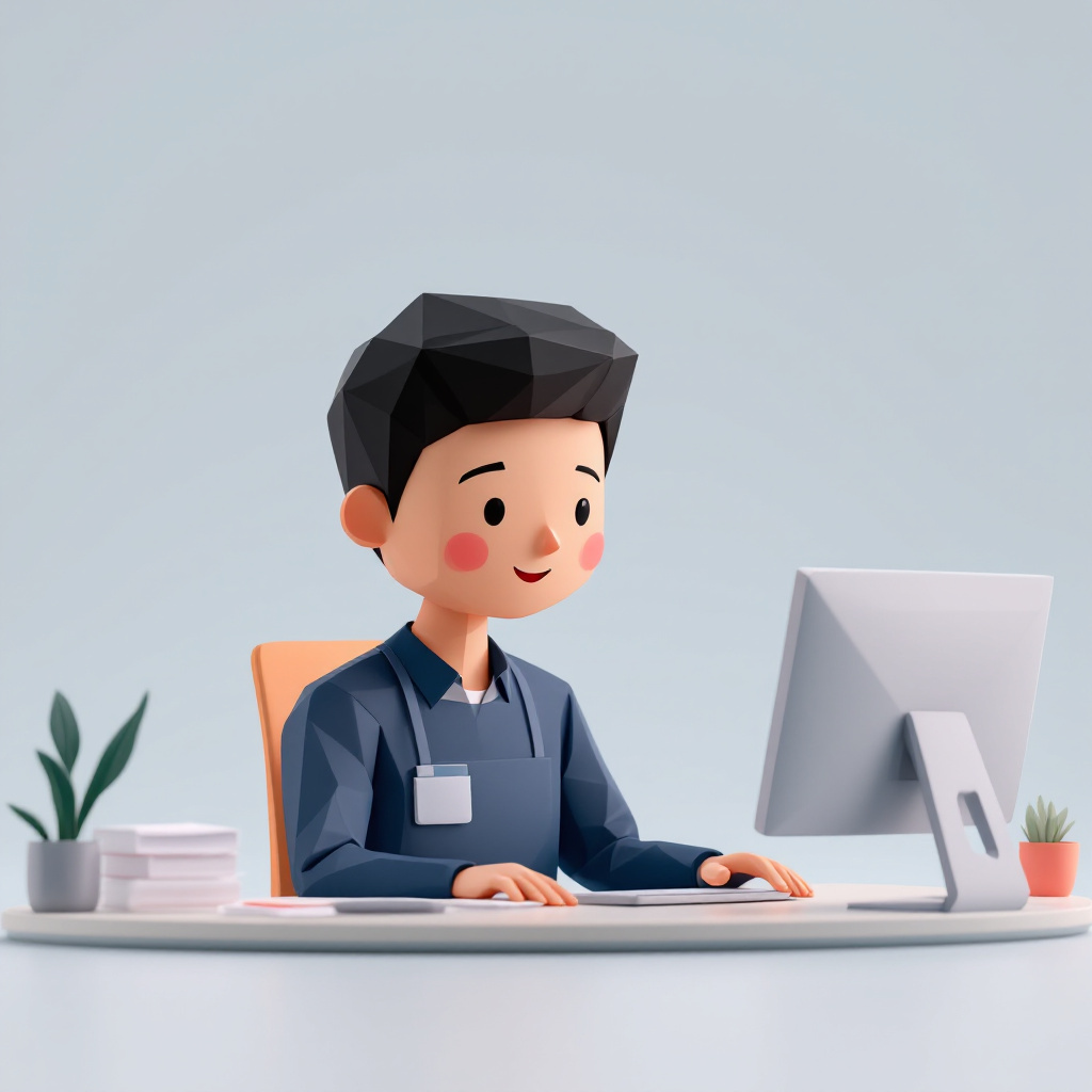 経理事務のキャラクターイラスト